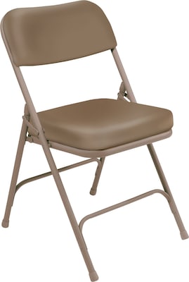 NPS Vinyl Padded Folding Chairs, Beige/Beige (3201)