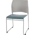 NPS #8742-12-02 Cafetorium Stack Chair, Blue/Grey Vinyl Seat/Grey Backrest