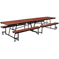 NPS® 10 Mobile Fixed Bench Cafeteria Table; Cherry