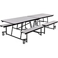 NPS® 10 Mobile Fixed Bench Cafeteria Table, Grey
