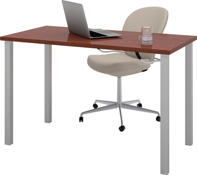 Bestar® 24x48 Table with Square Metal Legs; Bordeaux