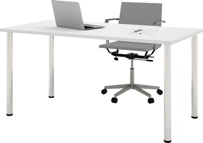 Bestar® 30x60 Table with Round Metal Legs, White