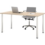 Bestar® 30x60 Table with Round Metal Legs; Northern Maple