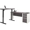 Bestar® Connexion 71W L-Desk with Electric Height-Adjustable Table, Slate/Sandstone (93885-59)