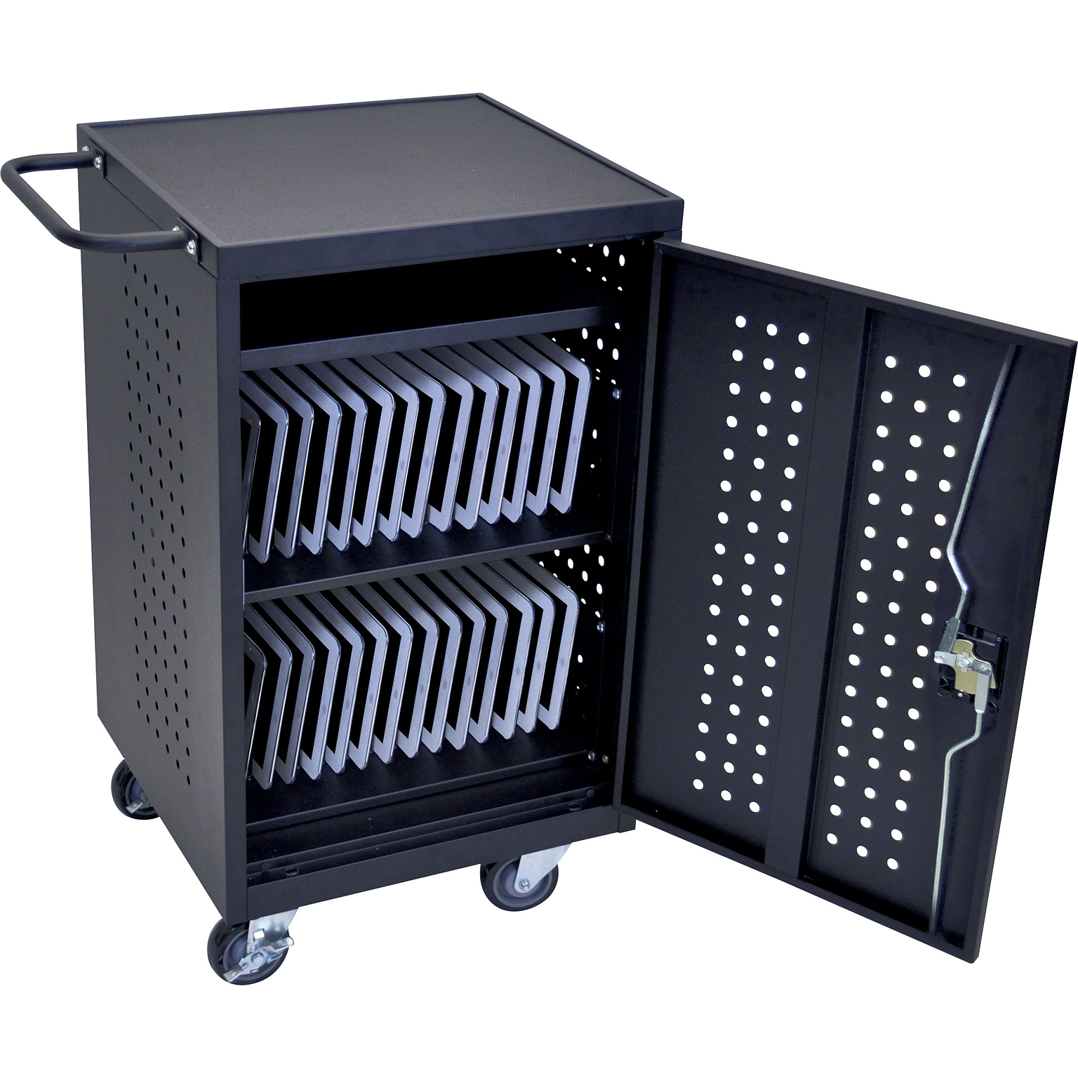 Luxor 16 Capacity Tablet Charging Cart, Black (LLTM16-B-V2)