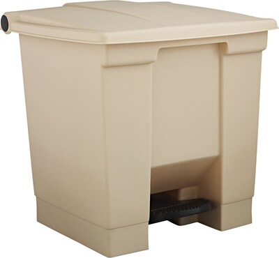 Rubbermaid® Step-on Waste Containers; Beige, 8 gallon capacity
