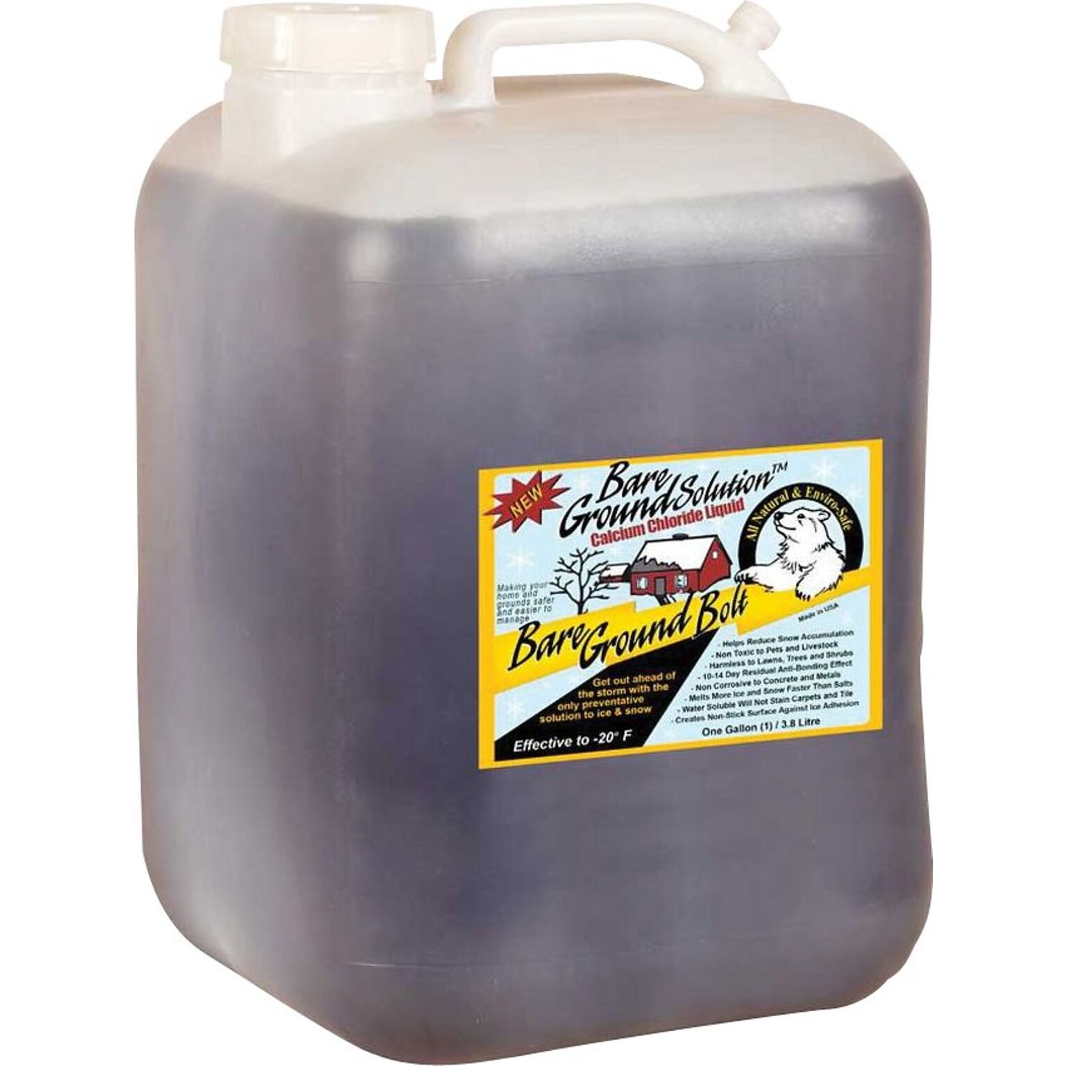 DBS Bare Ground Bolt, Ice Melt, Pet Friendly, Calcium Chloride Liquid, 5 Gallon