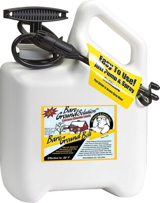 Bare Ground Bolt, Ice Melt, Pet Friendly, Battery Sprayer System Preloaded w/ 1 Gallon Calc Chloride