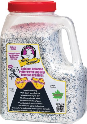 DBS Bare Ground, Ice Melt, Calcium Chloride Pellets with Traction Granules, 7 lb. Shaker Jug, 4/Ct