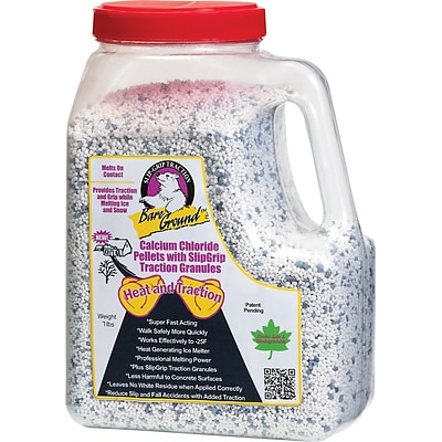 DBS Bare Ground, Ice Melt, Calcium Chloride Pellets with Traction Granules, 7 lb. Shaker Jug, 4/Ct