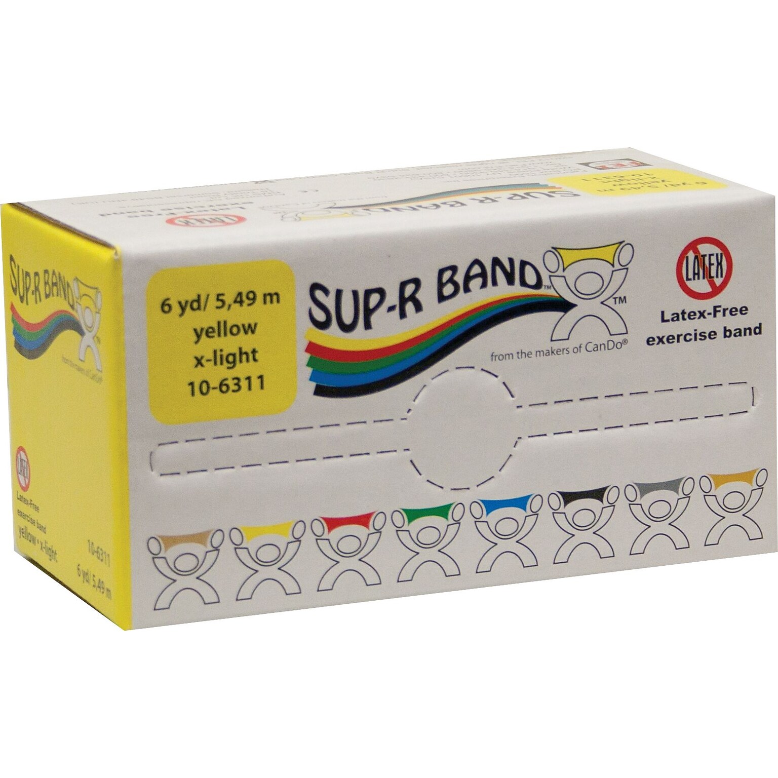 Sup-R Band® Latex-Free Exercise Band; Yellow, X-Light, 6 Yard