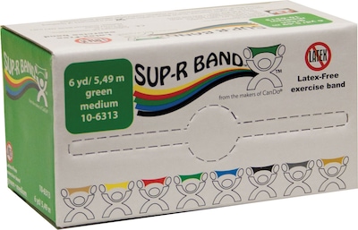 Sup-R Band® Latex-Free Exercise Band; Green, Medium, 6 Yard