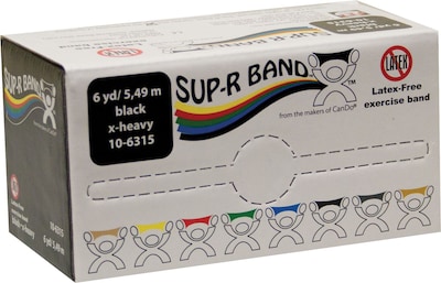 Sup-R Band® Latex-Free Exercise Band; Black, X-Heavy, 6 Yard