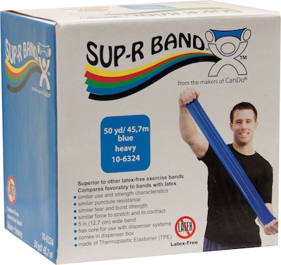 Sup-R Band® Latex-Free Exercise Band; Blue, Heavy, 50 Yard