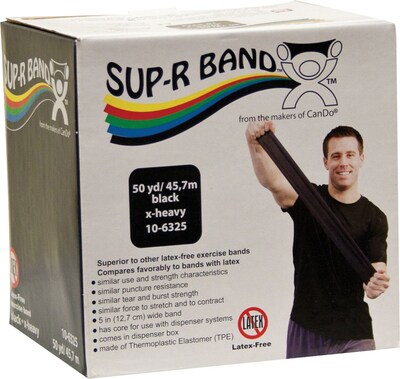 Sup-R Band® Latex-Free Exercise Band; Black, X-Heavy, 50 Yard