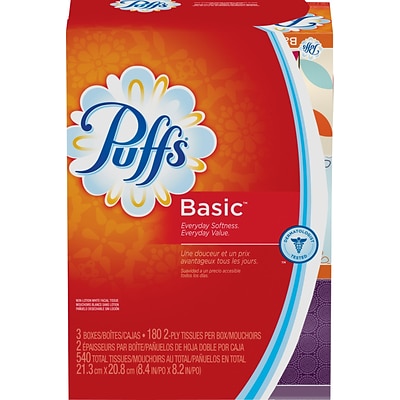 puffs tissue pack ply facial basic boxes pgc sheets box quill 1x staples qpoint earn spent dollar every