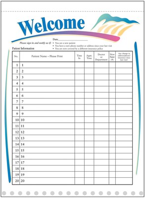 Medical Arts Press® Designer Privacy Sign-In Sheets,  Dental, Toothbrush