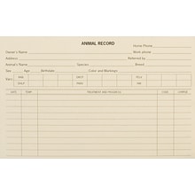 Medical Arts Press® Compact Animal Record Card, Vaccine Record