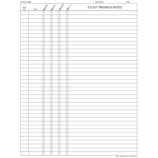 Medical Arts Press® S.O.A.P. Progress Reports, No Punch