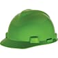 Mine Safety Appliances V-Gard Polyethylene 4-Point Pinlock Suspension Short Brim Bump Cap, Fluorescent Green (815558)