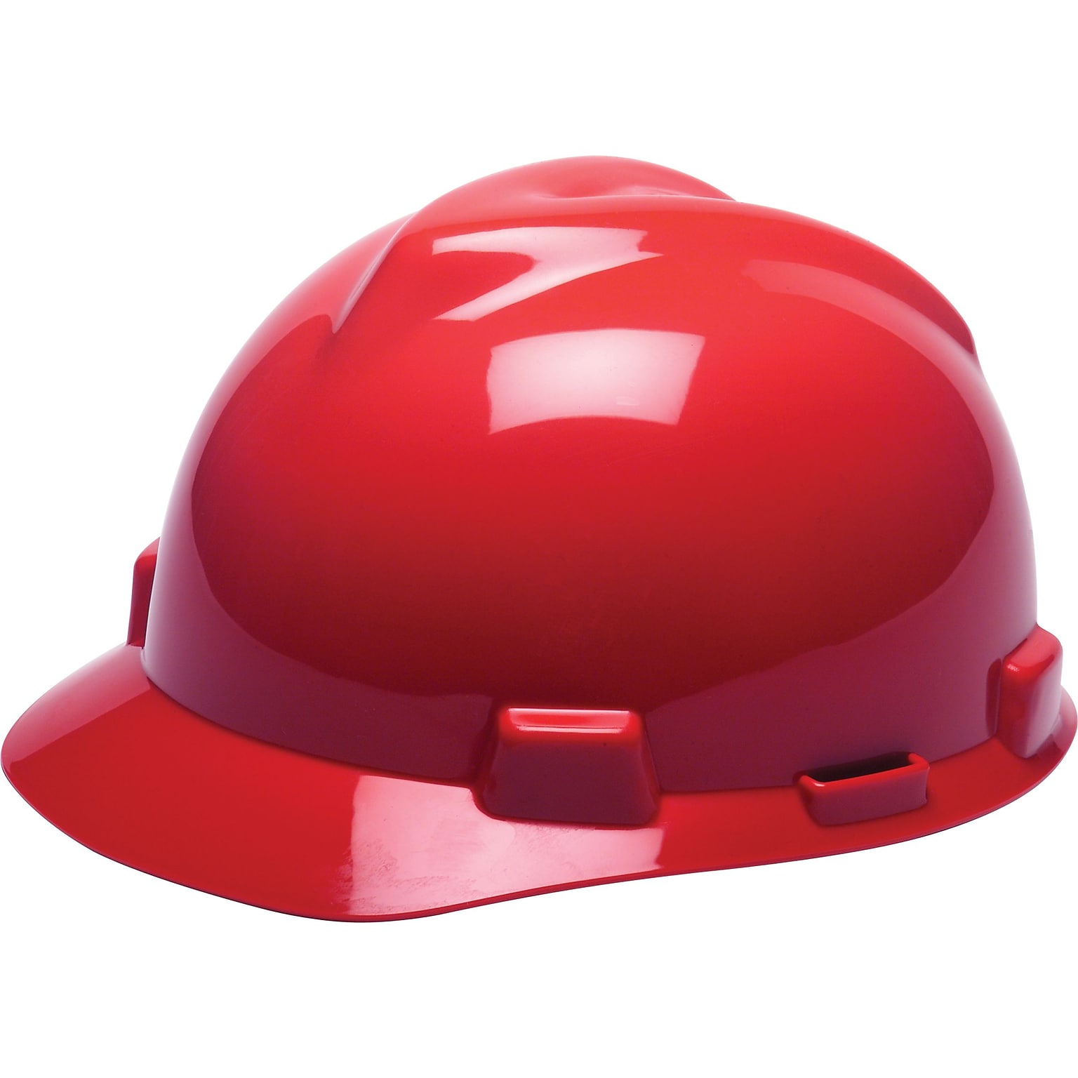 Mine Safety Appliances V-Gard Polyethylene 4-Point Ratchet Suspension Short Brim Bump Cap, Red (475363)