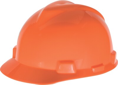 Mine Safety Appliances V-Gard Polyethylene Ratchet Suspension Short Brim Bump Cap, Orange (489364)