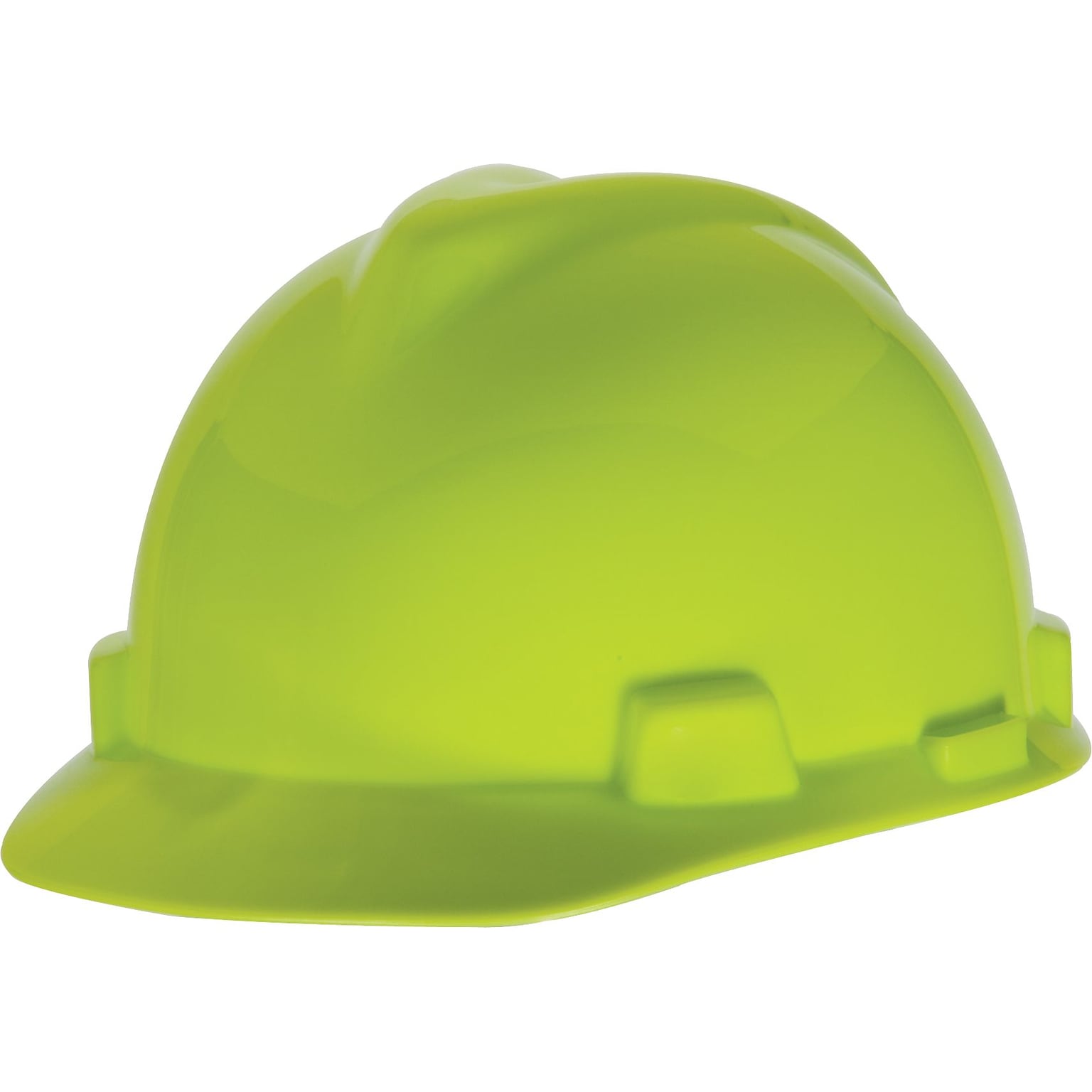 Mine Safety Appliances V-Gard Polyethylene ANSI Class E 4-Point Ratchet Suspension Short Brim Hard Hat, Yellow-Green (10061512)