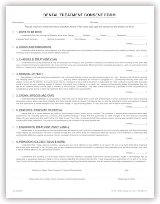 Medical Arts Press® Consent Form,  Dental Treatment, Bilingual