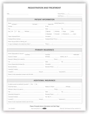 Medical Arts Press® Dental Registration and Treatment Form,  4-Pages