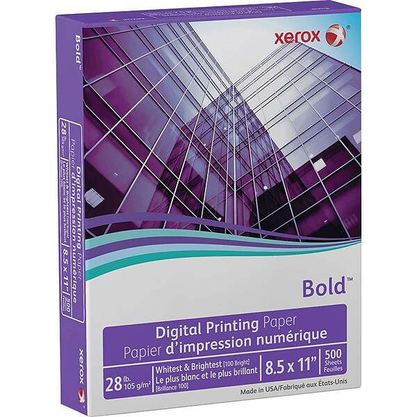 Xerox Bold Digital Printing Paper, 100 Bright, 28lb, 8.5 x 11