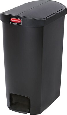 Rubbermaid Slim Jim Polyethylene Step Trash Can, Black, 13 gal. (1883612)