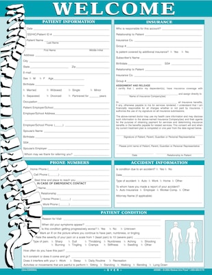 Medical Arts Press® Chiropractic Registration and History Form; Spine