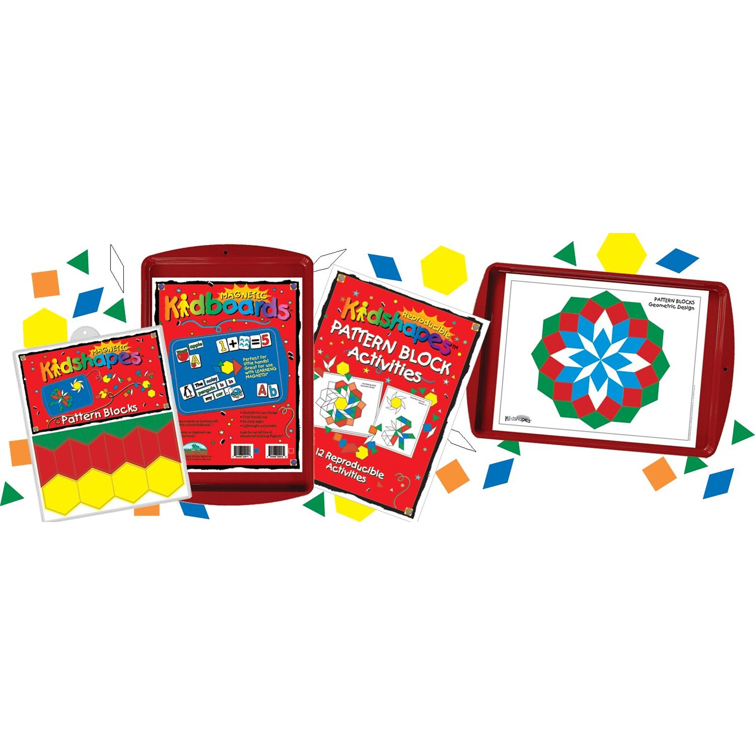 Barker Creek Learning Magnets Pattern Block Activity Kit, 110/Set (LM2320)
