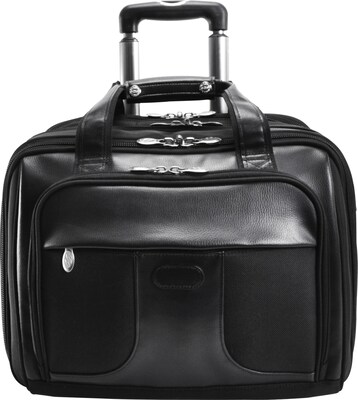 McKlein R Series, CHICAGO, Nylon, Patented Detachable Wheeled Laptop Overnight w/Removable Briefcase, Black (73585)