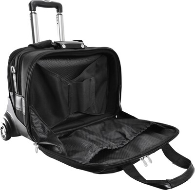 McKlein R Series, CHICAGO, Nylon, Patented Detachable Wheeled Laptop Overnight w/Removable Briefcase, Black (73585)