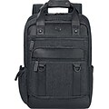 Solo New York 15.6 Bradford Laptop Backpack, Black Denim/Black, 17 x 12 x 5
