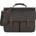 Solo New York 15.6 Bradford Laptop Briefcase, Olive Denim/Espresso, 12 x 16.25 x 5