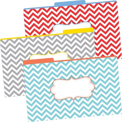 Barker Creek Beautiful Chevron Decorative Legal-Sized File Folders, Multi-Design, 3-tab, 9 per packa