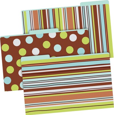 Barker Creek Ribbon by the Yard Decorative Legal-Sized File Folders, Multi-design, 3-tab, 9 per package/3 designs (BC2509)