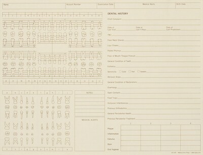 Medical Arts Press® General Dental Exam Chart,  Ivory