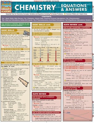 QuickStudy Chemistry Nonmagnetic Charts, 8.5" x 11", 3/Pack (9781423230298)