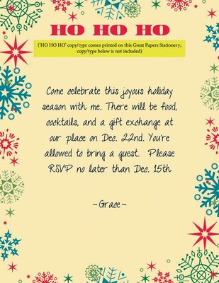 Great Papers® Holiday Stationery Ho Ho Ho Snowflakes, 80/Count
