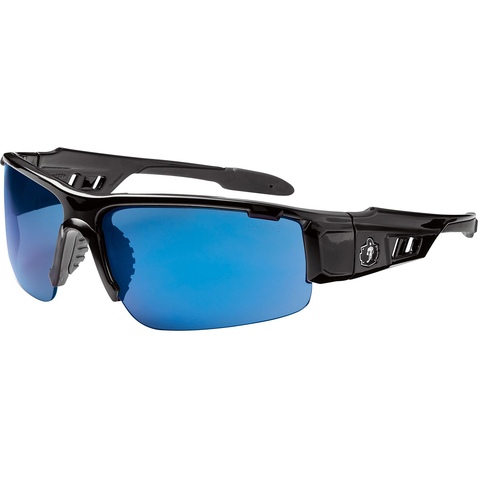 Ergodyne® Skullerz® DAGR Safety Glasses, Black, Blue Mir Lens