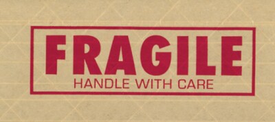 Central Brand® 260 Pre-Printed Reinforced Tape, Fragile, 3x450, 10 Rolls, 10/Case