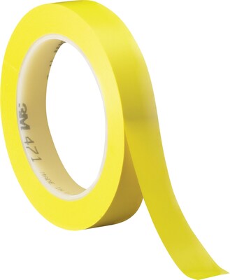 3M #471 Solid Vinyl Tape, Yellow, 3/4 x 36 yds., 48/Case