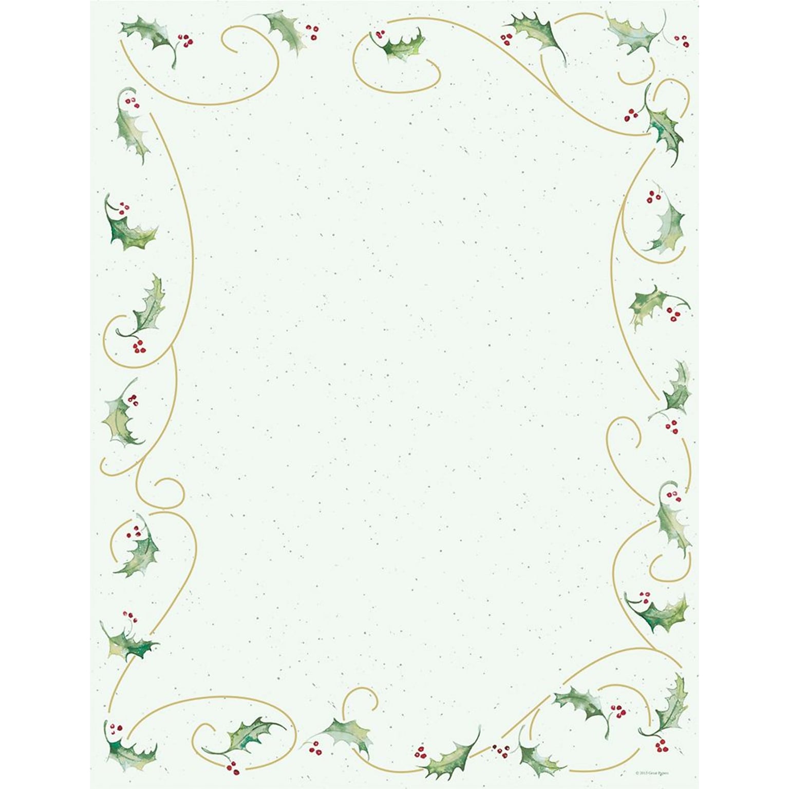 Great Papers® Holiday Stationery Holly Bunch, 80/Count