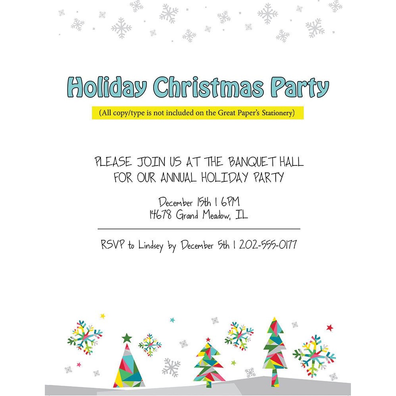 Great Papers® Holiday Stationery Prismastic Holiday, 80/Count