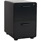 Poppin Stow 2-Drawer Mobile Vertical File Cabinet, Letter/Legal Size, Lockable, 31"H x 27"W x 21.5"D, Black (102625)
