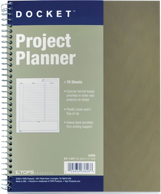 TOPS Noteworks Project Planner, 6-3/4 x 8-1/2, Bronze, 70 Sheets/Pad (63826)