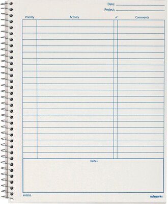 TOPS Noteworks Project Planner, 6-3/4 x 8-1/2, Bronze, 70 Sheets/Pad (63826)